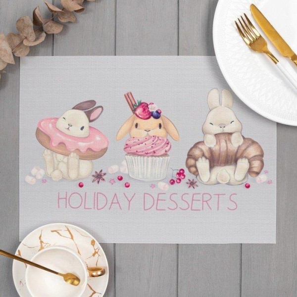 Салфетка на стол "Holiday desserts", ПВХ, 40*29 см