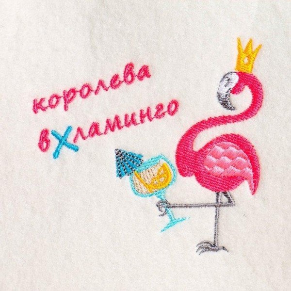 Шапка для бани "Королева вхламинго" экофетр