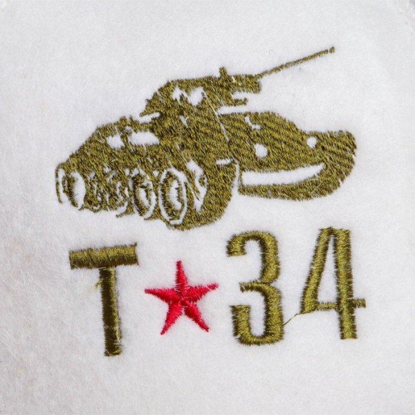 Шапка для бани "Т-34", войлок, белая