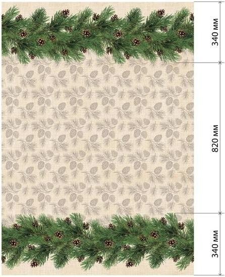 Скатерть "Этель" Еловые ветви 180х148 см, 100% хл, саржа 190 гр/м2